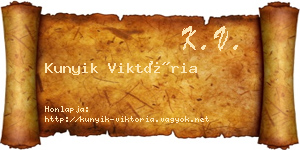 Kunyik Viktória névjegykártya